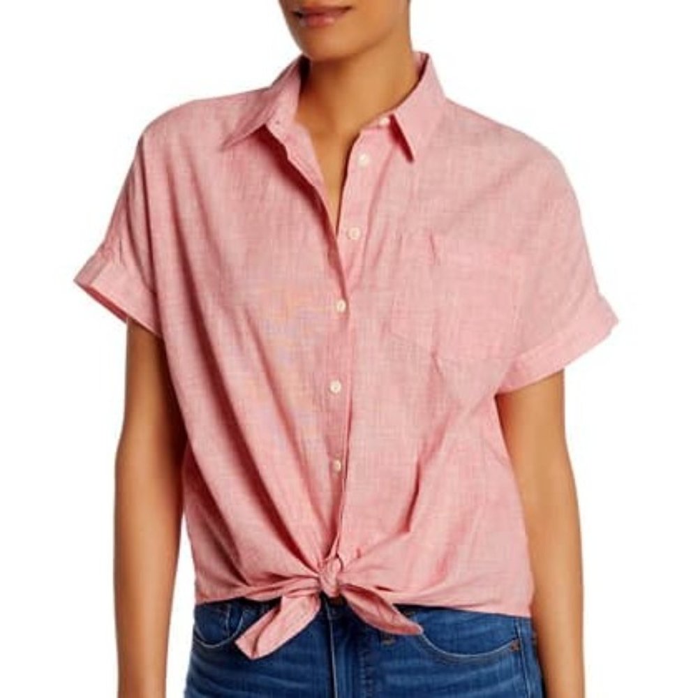 Madewell Tie Front Button Down Shirt